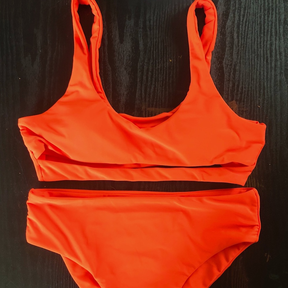 Orange high waisted bikini